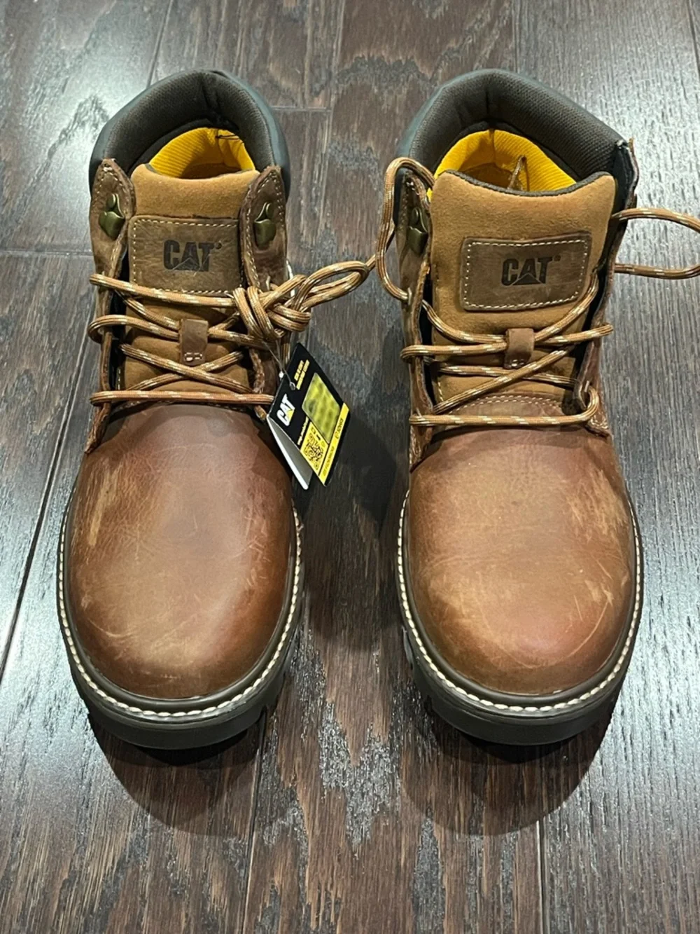 CAT Men Outbase Waterproof Soft Toe Work Boots Size US 11.5M Brown Leather MRX